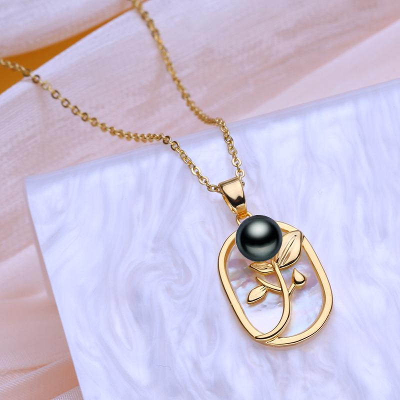 seniko Ожерелья из натурального пресноводного жемчуга для женщин, модный квадратный кулон с цепочкой, подарок на день рождения