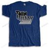 Мужская футболка с круглым вырезом Хлопок Фирменная футболка Черная THIN LIZZY Мужская Летняя Модная футболка Свободный Стиль Крутая Футболка Большой Размер ...