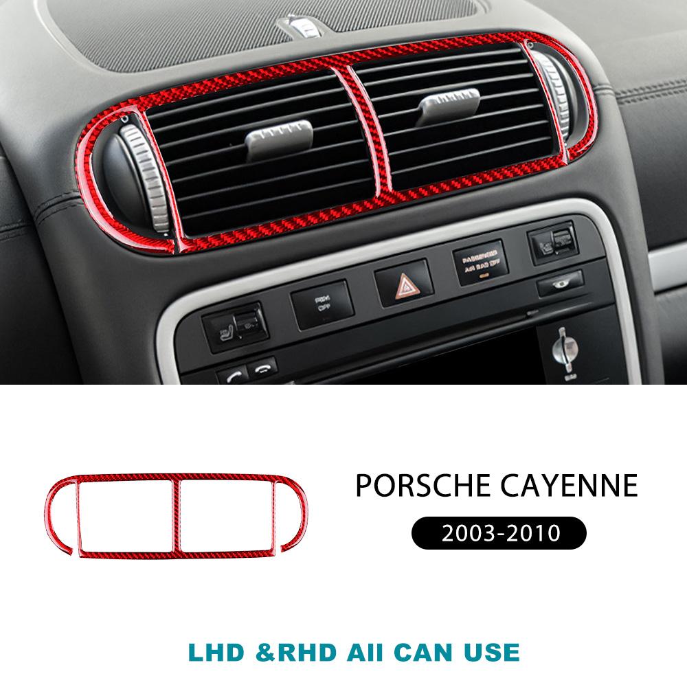 Настоящая мягкая карбоновая наклейка для Porsche Cayenne 2003 2004 2005 2006 2007 2008 2009 2010 Центральный воздуховод Аксессуары для интерьера