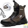 Work Safety Shoes Steel Toe Cap Anti-Smash Puncture-Proof Work Boots Men High Top Work Sneakers Boots Indestructible Shoes