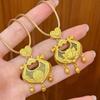 Silver Ruyi Lily Flower Tassel Lock Pendant New Chinese Style Long Sweater Chain Necklace Accessory Jewelry