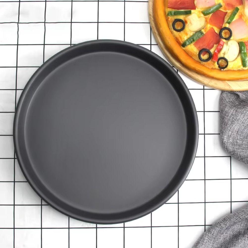 3Pcs/Set Easy Demoulding Pizza Mould Carbon Steel Pizza Oven Tray Shallow Round Pizza Plate Oven