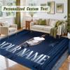 Crystal Velvet Square Rug Custom NameBenson Boone Pattern Non Slip Home Floor Decor Rug