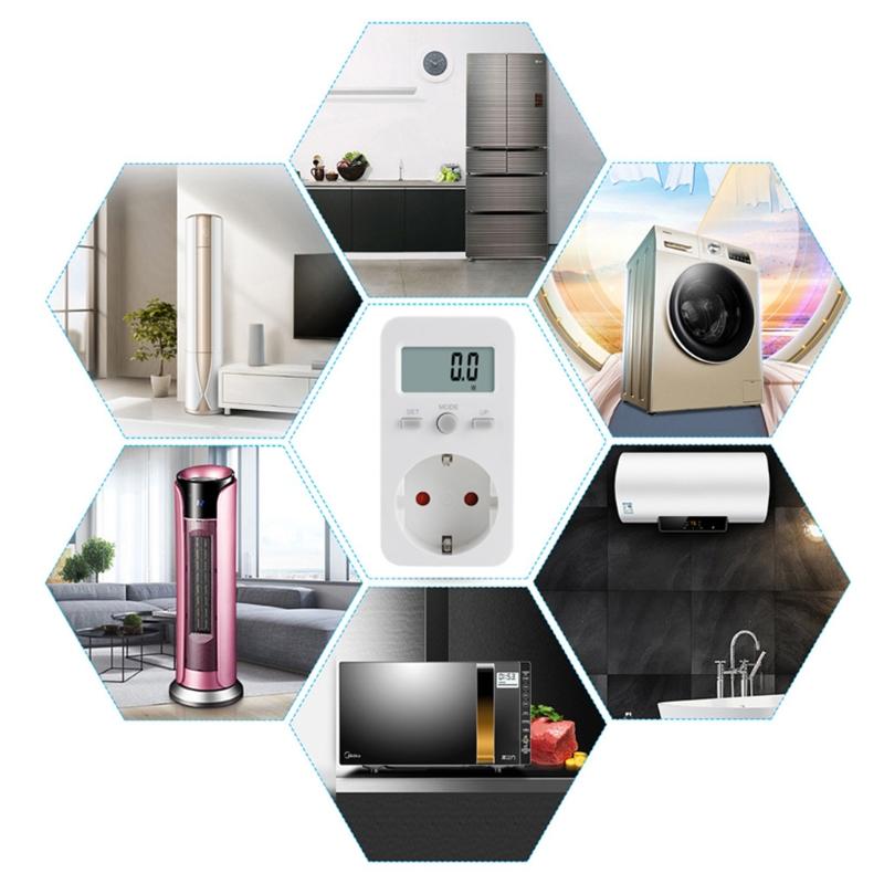 EU Plug Digital Energy Meter Wattmeter for DC Wattmeter Watt Monitor Electricity Consumption Energy Analyzer Measuremen