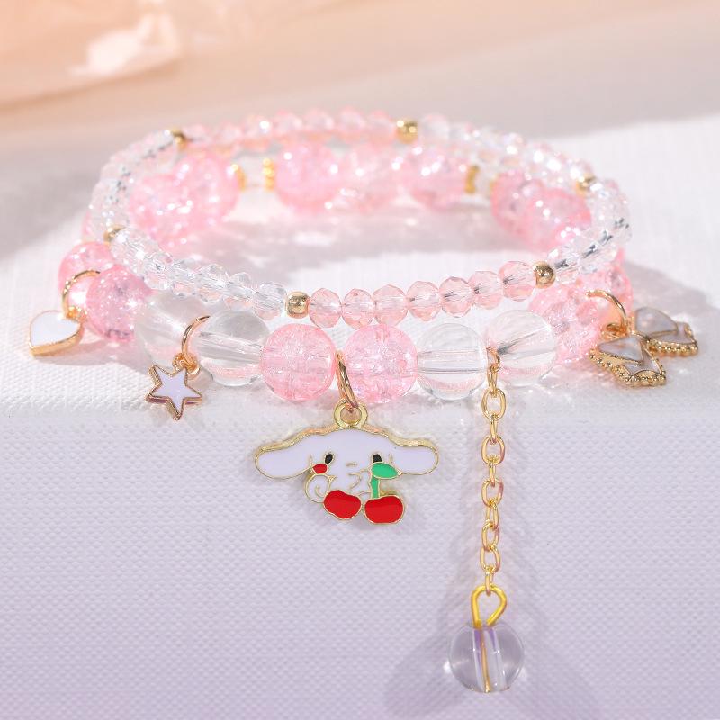 Браслет дружбы из хрустальных бусин Cinnamoroll & My Melody - Высококачественное универсальное женское украшение
