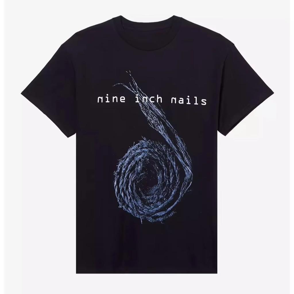 Nine Inch Nails NIN album graphic 100Cotton Tshirt unisex Y2k 2026 summer New Oneck retro rock fashion Short Sleeve shirt