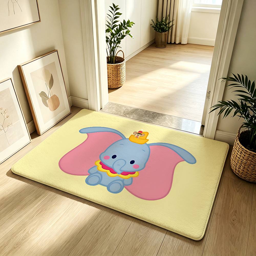 Cute Cartoon D-dumbo Classic Carpet Bathroom Anti-slip Mat Door Mat Home Decoration Mat Entrance Door Mat Scratch-resistant