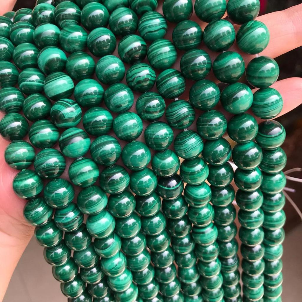 1 полная нить 15,5" класса А, натуральные круглые бусины из полудрагоценного зеленого малахита, 6 мм, 8 мм, 10 мм, 12 мм