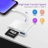 3 In 1 SD TF Card Reader For Apple iPhone 14 12 13 11 Pro Max XR XS USB C Camera Converter For iPad Android  Laptop OTG Adapter