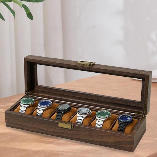 Витрина для хранения часов со съемными подушками, дизайн с прозрачным окном, всесторонняя защита