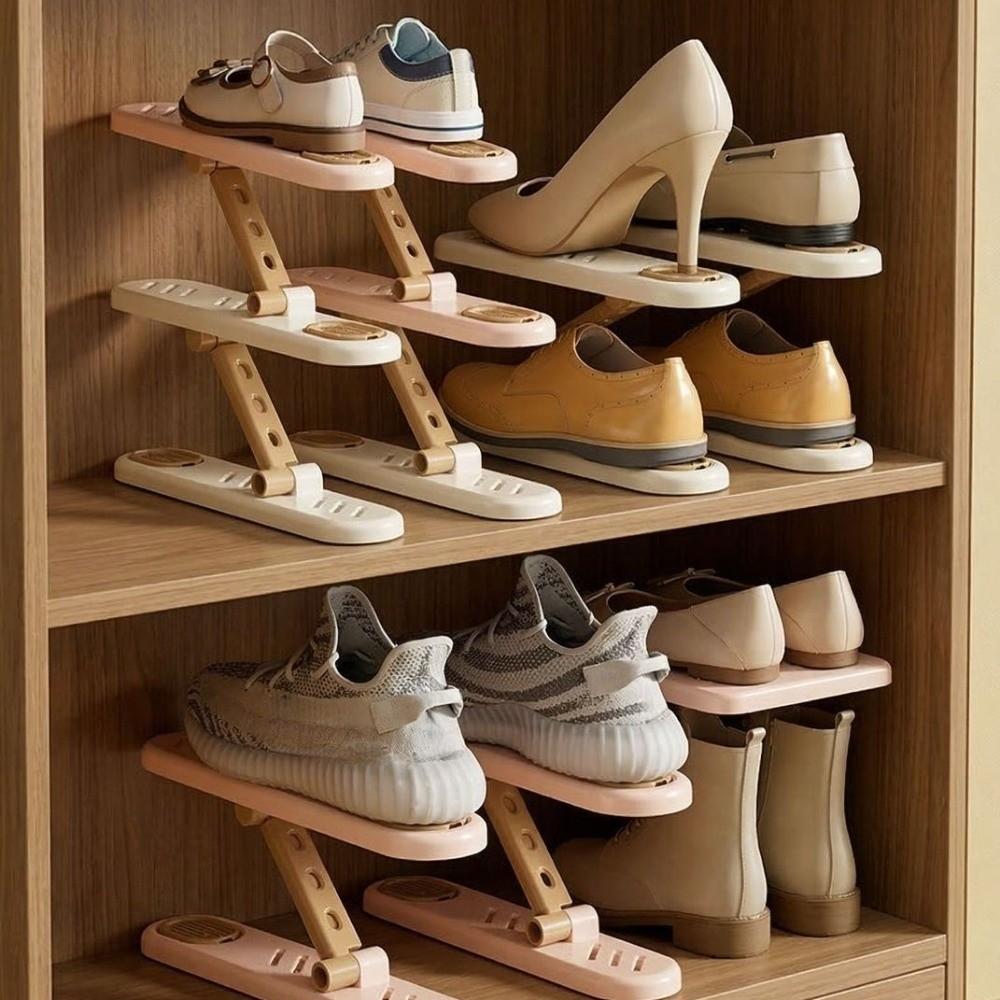 2pcs Stackable Design Shoes Stacker with Aroma Box Double-layer Shoes Rack Shoes Organizer Entryway