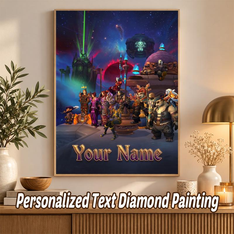 World of Warcraft Пользовательское Имя Текст 5D Алмазная Живопись Набор DIY Полная Алмазная Мозаика Декор