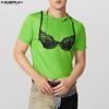 Summer Men Round Neck Short Sleeve 3D Fun Prints Loose T-shirts Tee