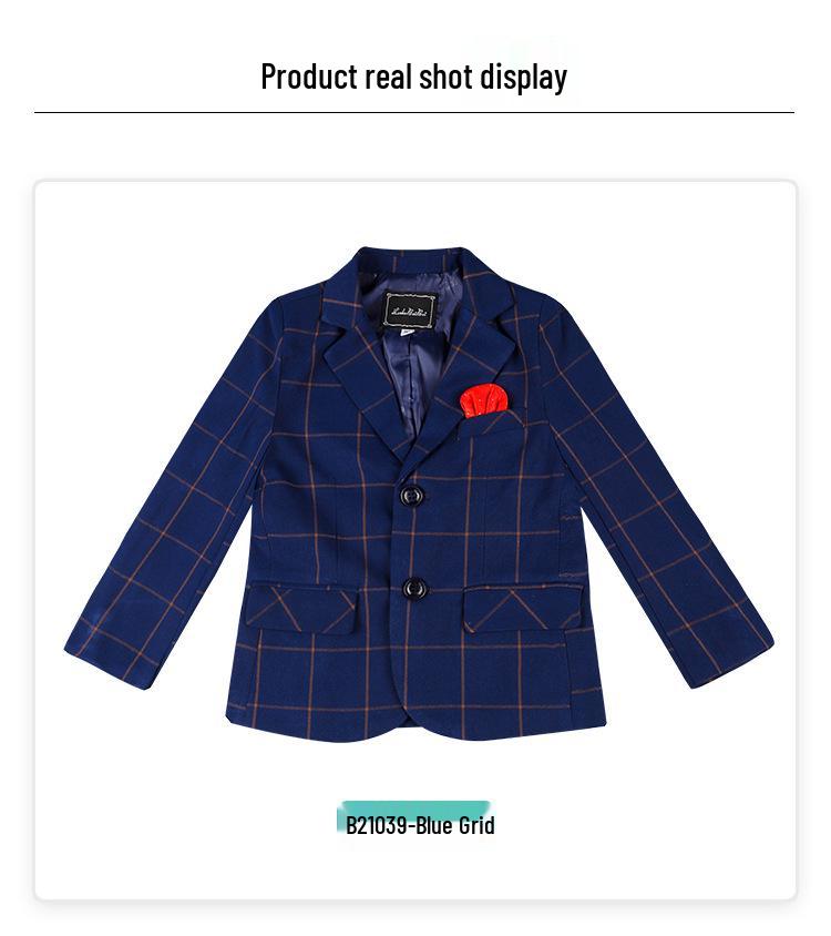 Пиджак в клетку большого размера для мальчиков - Детский костюм для выступлений 2023