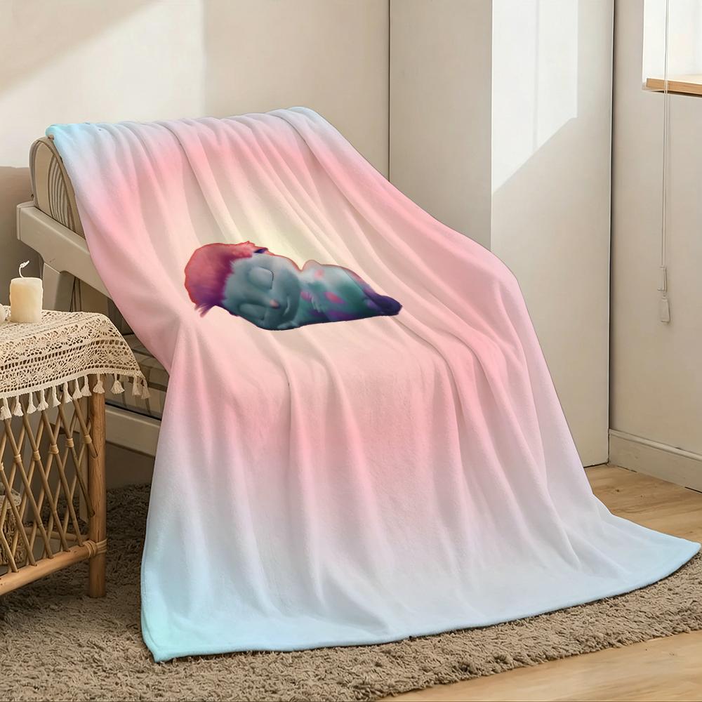Bibble Throw Lightweight 240g Flannel Blanket Soft Skin-friendly for Summer Cooling