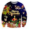 2023 Christmas Halloween Pattern Casual Long Sleeve Sweater Sweatshirt Fashion Sports Round Neck Sweater