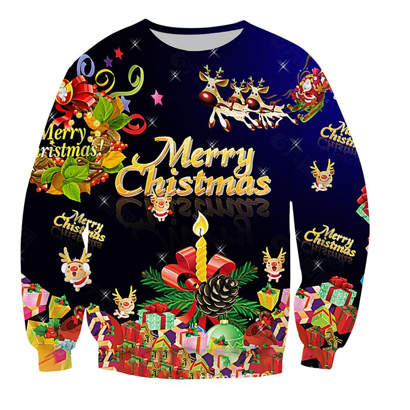 2023 Рождество Хэллоуин узор повседневный свитер с длинными рукавами модный спортивный свитер с круглым вырезом