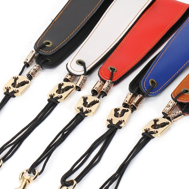 Comfortable Adjustable Saxophone Shoulder Strap Leather Support PU Texture for Clarinet Electric Wind Instruments