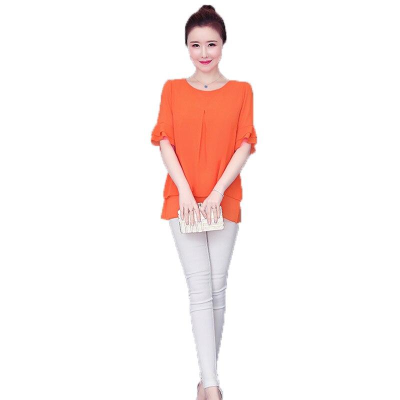 2022 Блузка, свободный топ, женские шифоновые рубашки с рукавами-бабочками, летняя женская одежда средней длины, новая корейская рубашка, топы с рюшами