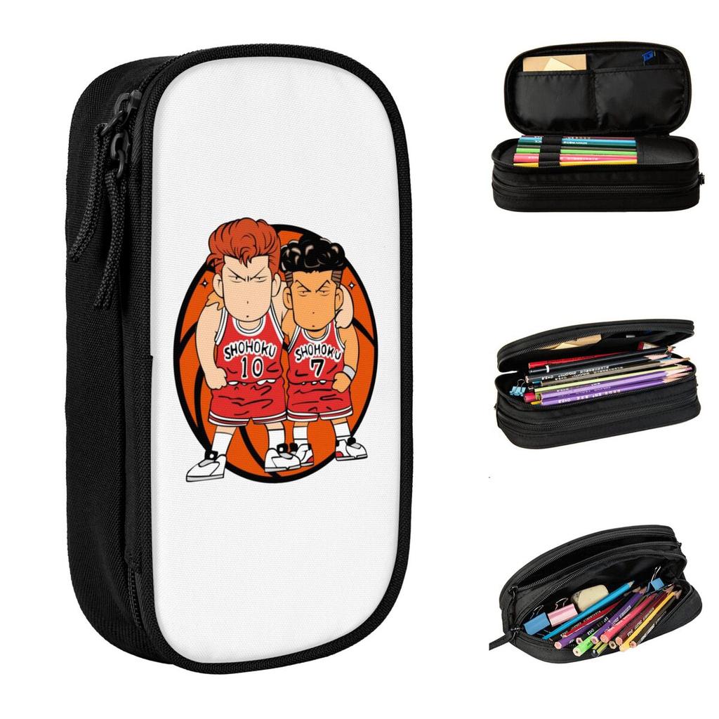 Slam Dunk Cartoon Anime Pencil Case Hanamichi Pen Holder Bag Student Big Capacity School Supplies Gifts Pencilcases
