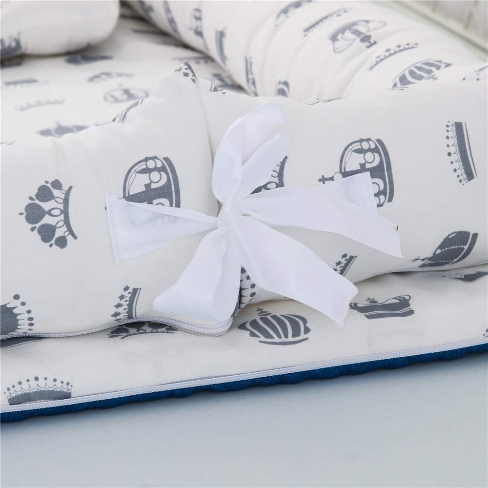 Luddy Baby с портативной детской люлькой, для новорожденных, подушкой, кроваткой-вкладышем, складной, колыбелью, для совместного сна, портативный, дышащий, моющийся, подарок, 0-24 месяца