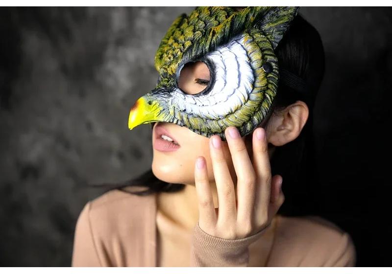 Half Face Owl Mask Soft PU Eva Cosplay Costume Christmas Eye Cat Masks Easter Carnival Party Props Fancy Dress Masquerade Mask