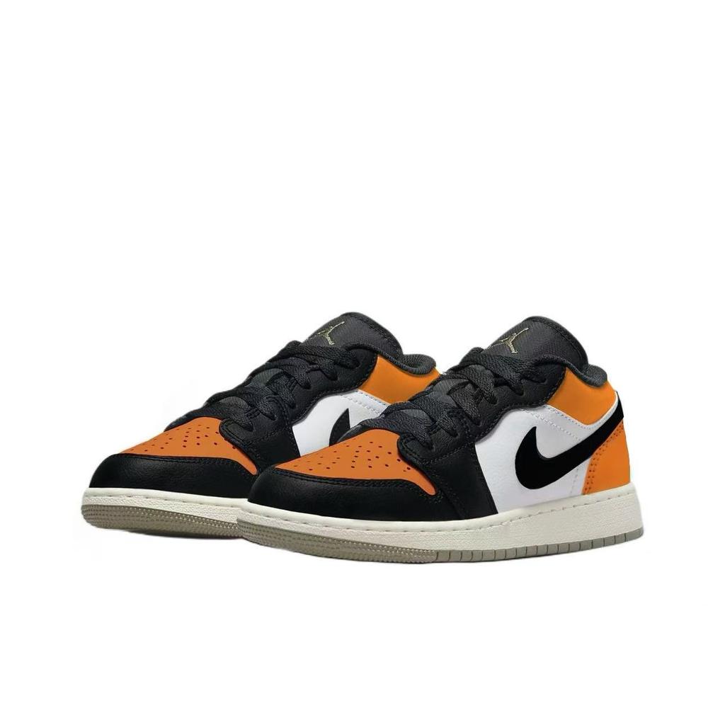 Jordan Air Jordan 1 Маленькая пряжка Потрескавшаяся кожа Устойчивая к истиранию Низкие винтажные баскетбольные кроссовки Унисекс 553558-092(Команда1119-)
