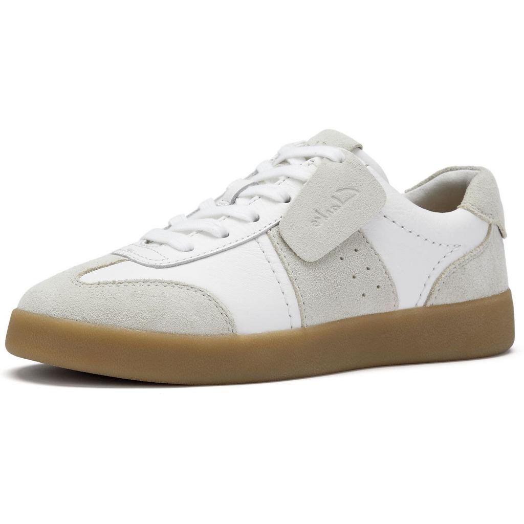 Clarks Кожаные Простые Удобные Модные Низкие Кроссовки Женские кроссовки Белые 261811054