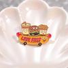 Мультяшная Отличительная Брошь в Стильном Дизайне с Элементами Гамбургера, Картофеля Фри и Хот-дога