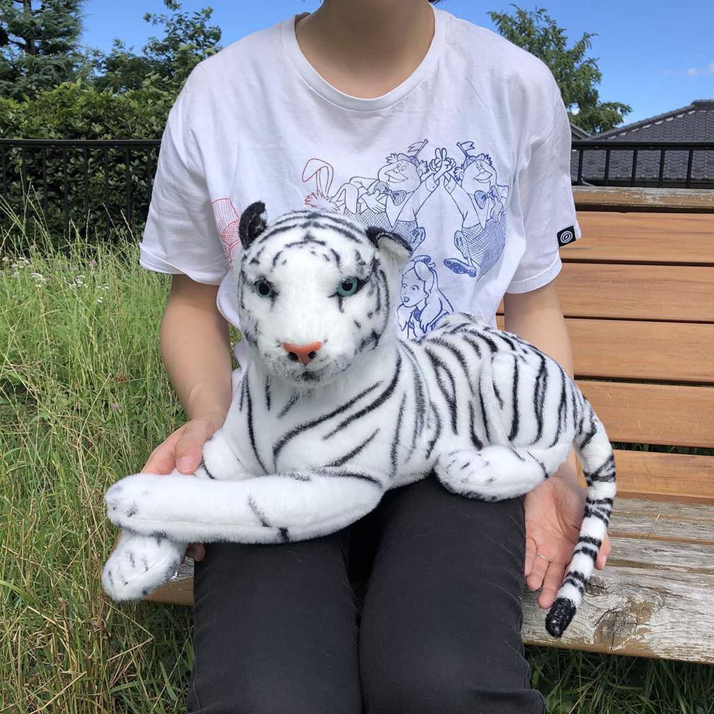 TigerTaleToys White Tiger Plush Cute Pet Japanese Toy, Realistic, 43cm, Large, [Official Product]