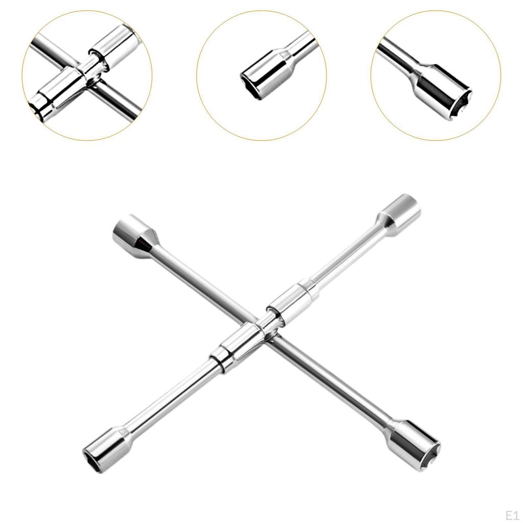 4-х сторонний складной гаечный ключ, инструменты для ремонта шин, прочные хромированные стальные детали, автомобиль 14 дюймов