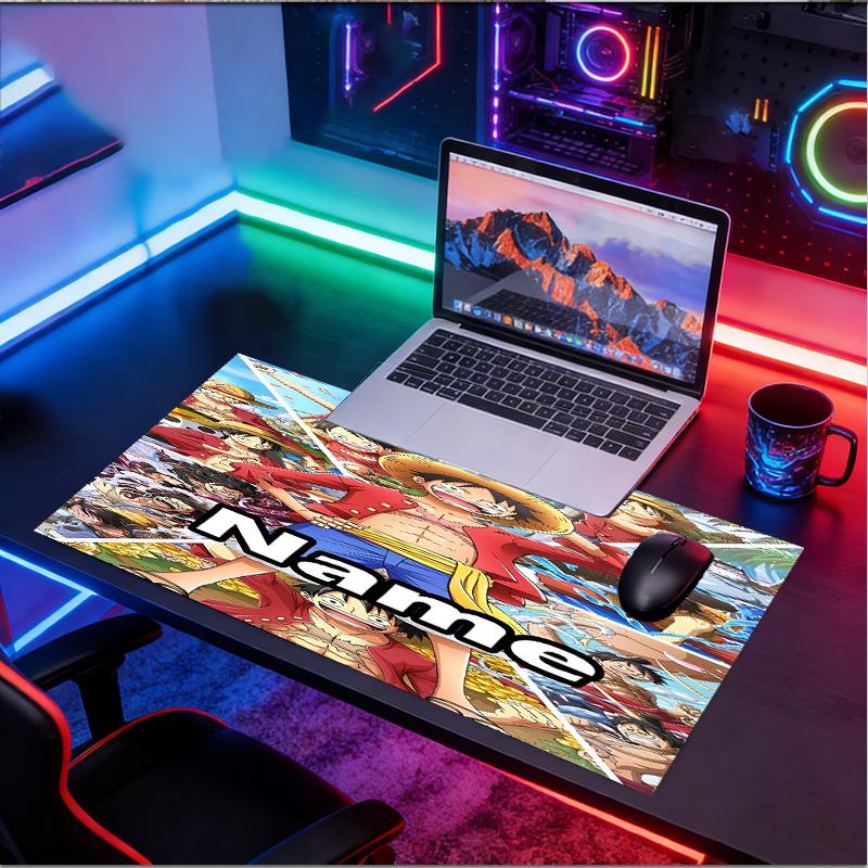 Custom Name Personalized One Piece Pattern Mousepad, Laptop PC Desk Mat, Decorative Desk Mat for Home Keyboard Pad Gift