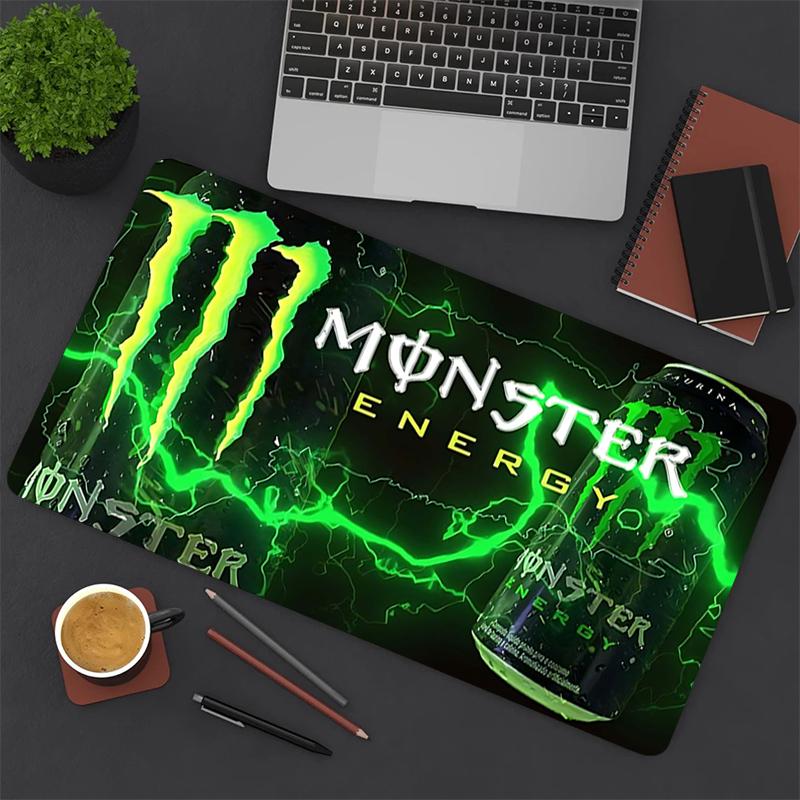 1 шт. Коврик для мыши с логотипом Monster Energy, коврик для клавиатуры и стола, нескользящий, с прошитым краем, водонепроницаемый, для офиса, домашнего декора Q150