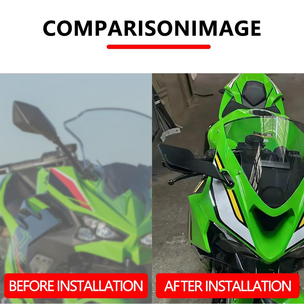 For Ninja ZX4R ZX4RR ZX6R Ninja 636 ninja 500 Motorcycle Mirror Modified Wind Wing Rotating Rearview Mirror Side View Mirror