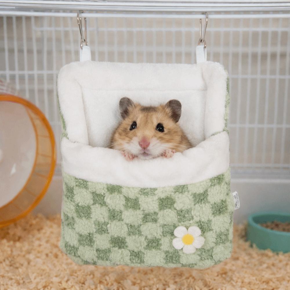 Warm Pet Swing Bag Velvet Sugar Glider Hanging Hammock Guinea Pig Bed Hamster Plush Hammock Winter