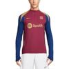 Nike Футболка FC Barcelona Strike Elite с цветным принтом и круглым вырезом, с длинным рукавом, мужские топы, красные FJ5373-621