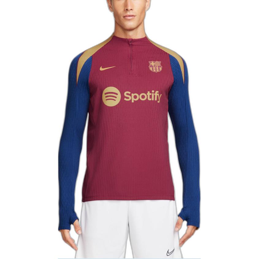 Nike Футболка FC Barcelona Strike Elite с цветным принтом и круглым вырезом, с длинным рукавом, мужские топы, красные FJ5373-621