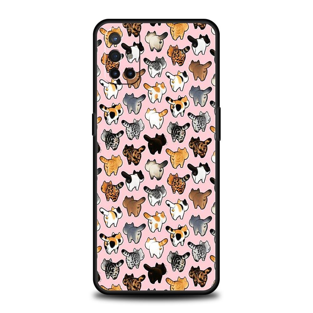 Фон с рисунком котов для OnePlus 10 Pro 9 8T 8 Nord N10 7 7T 9R, чехол для телефона 1 + Nord 2T CE 2 N100 N200 Z 5G, черный чехол