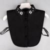 Pearl Detachable Collar Women Crystal Diamond Chiffon Shirt False Fake Collar Women Removable Peto Mujer Chemisier Faux Cols Tie