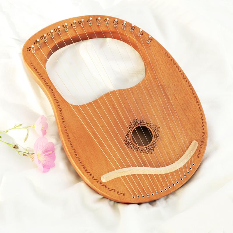 16 Strings Lyre Harp 19 7 Strings Mahogany Wood Portable Harp With Bag Piano Musical Instrument With Spare Strings