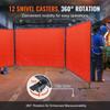 Welding Screen with Frame, 6' x 8' 3 Panel Welding Curtain Screens, Flame-Resistant Vinyl Welding Protection Screen on 12 Swivel Wheels (6 Lockable),