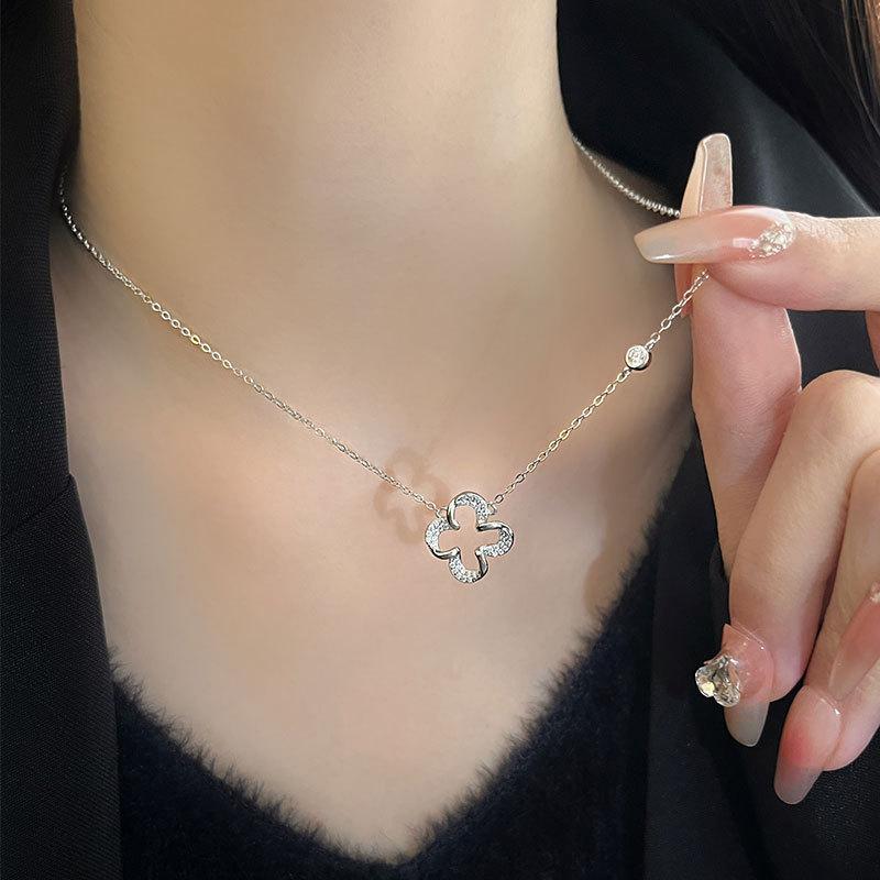 Ожерелье с полым цветком, цепочка на ключицу из циркония, новинка весны и лета, новый стиль, свежий и элегантный