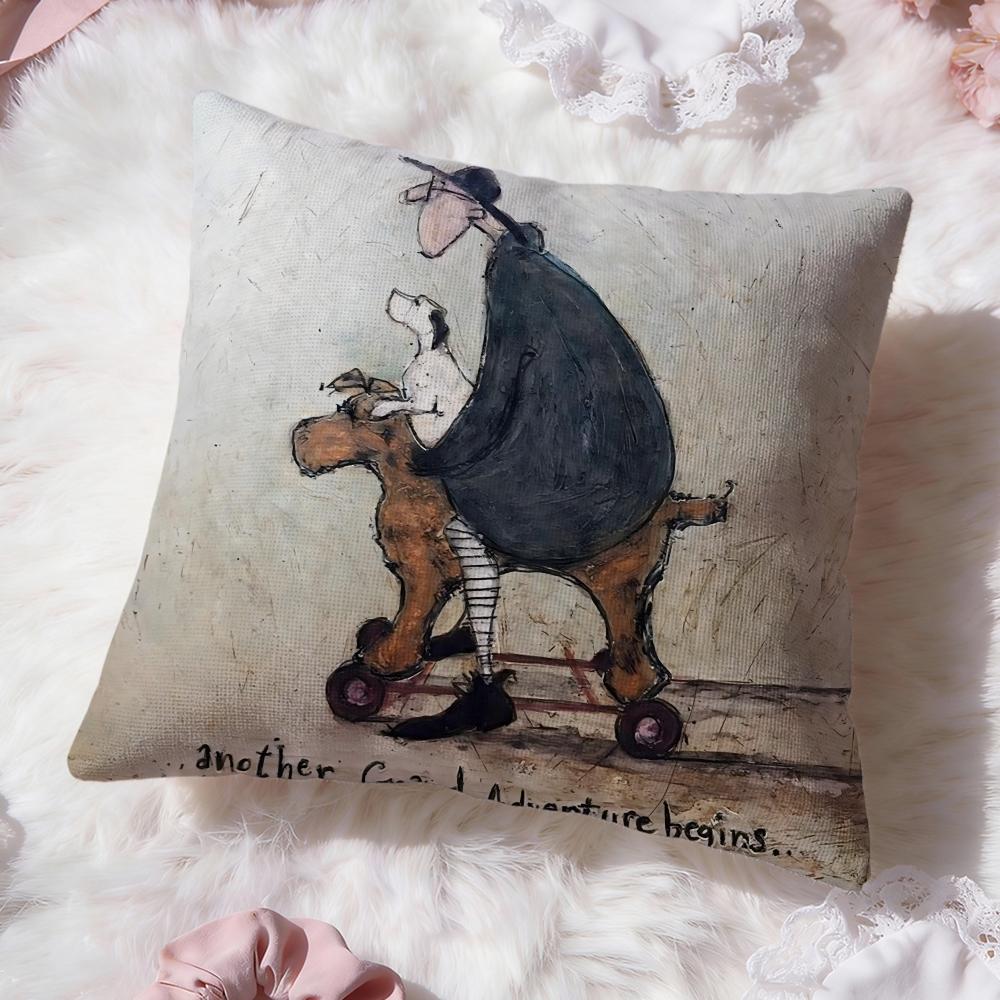 Чехол для подушки Painting S-Sam Toft Art, двусторонний, премиум-класса, для комфорта – два в одном, подойдет для любой комнаты и салона автомобиля.