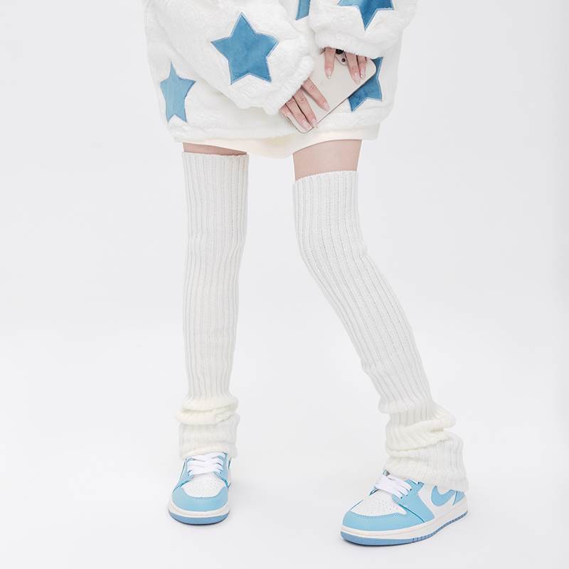 Sock Covers White Female Over Knee Autumn Winter Leg Covers Long Thigh Autumn Calf Spice Girls Winter Jk Socks Spring Autumn Stacking Socks