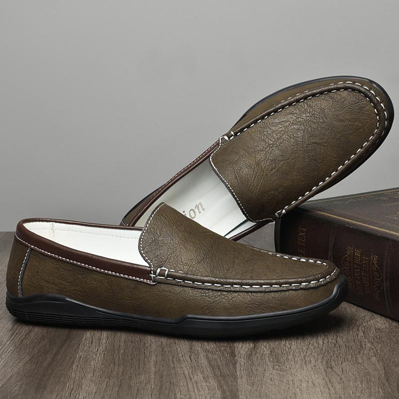 Обувь из натуральной кожи. Мужские лоферы. Удобная повседневная обувь. Мужские мокасины на плоской подошве. Мужская обувь.