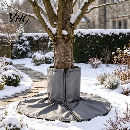 Outdoor Winter Garden Bed Cover Palm Tree Root Protector, 3-Layer Freeze with Ground Stakes, Insulation Landscape Frost Damage Prevention Wrap