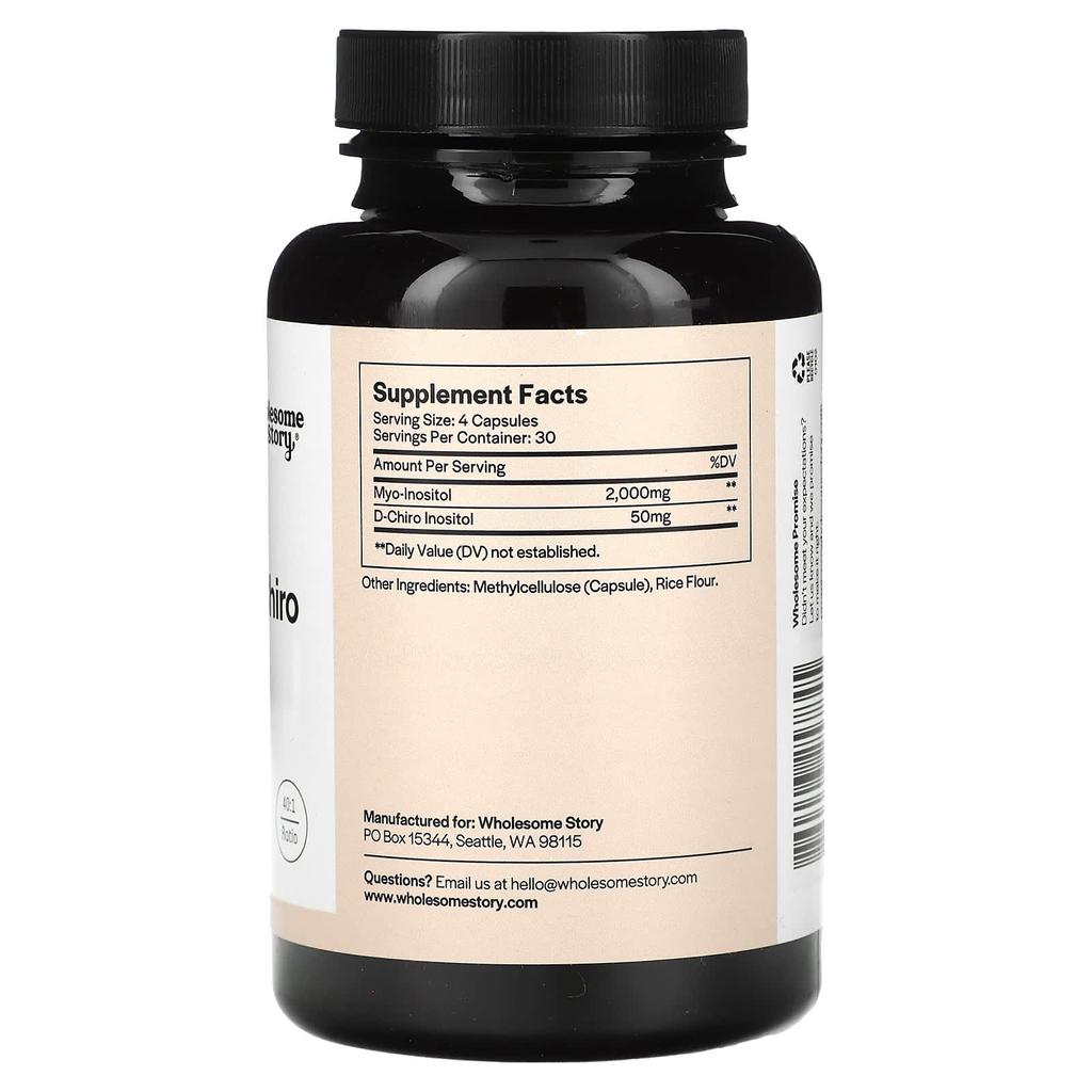Wholesome Story Мио-инозитол и d-хиро-инозитол, 120 растительных капсул