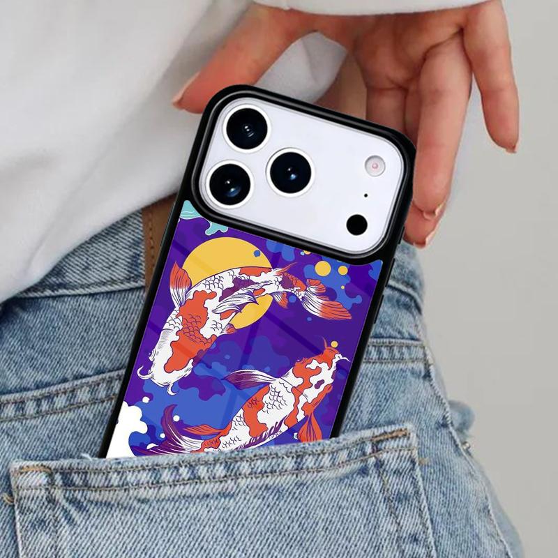 Японский карп Чехол для телефона для iPhone 16e 15 14 13 12 17 Pro Max Plus Air 17pro Чехол Coque