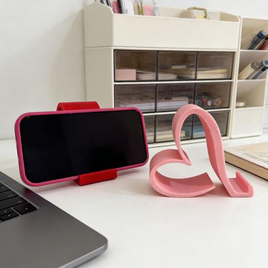 Держатель для телефона в форме сердца Милый 3D-печатный подставка для телефонов, планшетов, Kindle Романтичный настольный держатель для телефона в форме сердца для офиса, прикроватной тумбочки