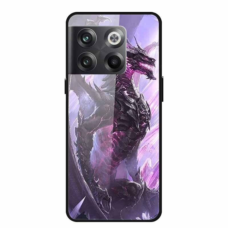 For Oneplus 10 pro Case Luxury Hard Tempered Glass Cover for OnePlus 10 Pro TPU Bumper Phone Case Cool Animals Pattern Cover
